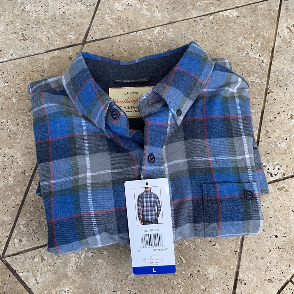 NWT Original Weatherproof Vintage Flannel L - Picture 1 of 7